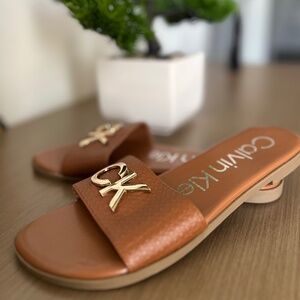 Calvin Klein Slide Sandal (Brown) Size 7.5